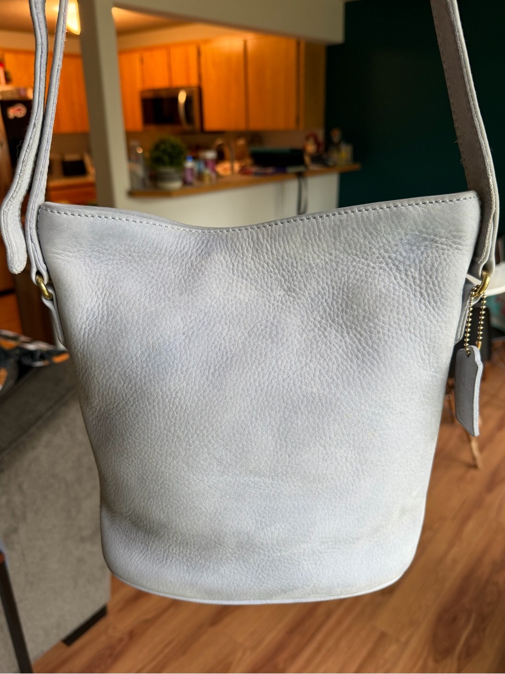 Vintage Coach Small Bucket Zip Nubuc Lilac